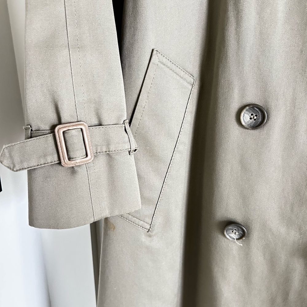 Vintage London Fog Trench Coat Khaki Classic Double Breasted - Picture 6 of 8
